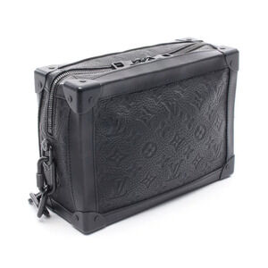Louis Vuitton Bag Monogram Leather Taurillon Trunk Black Shoulder Soft